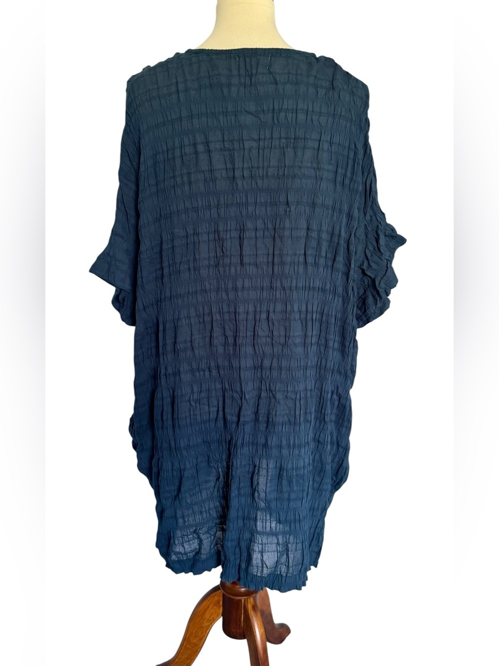 Natural Life Blue Oversized Relaxed Boho Gauze Textured Tunic Top Size Medium - Picture 4 of 11